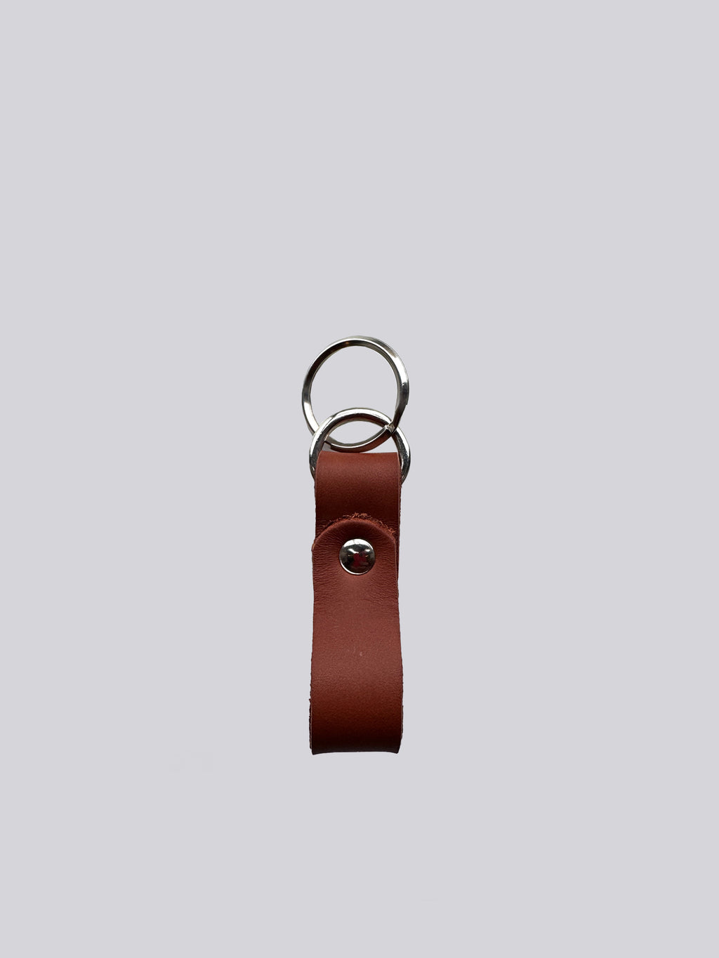 Medium Keyring - Tan & Nickel