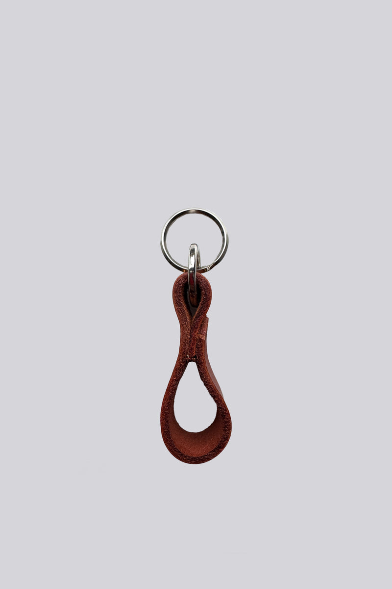 Medium Keyring - Tan & Nickel