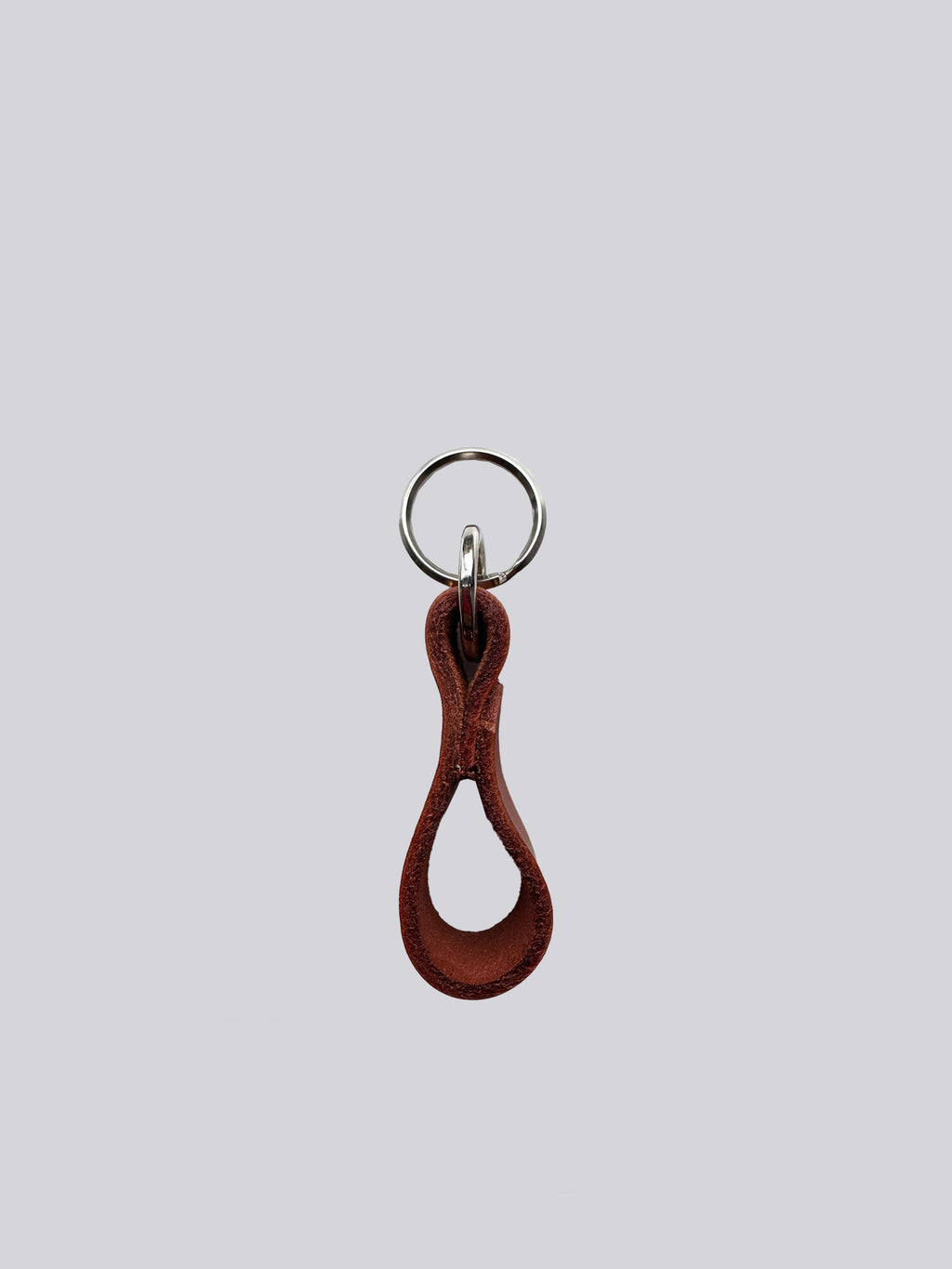 Medium Keyring - Tan & Nickel