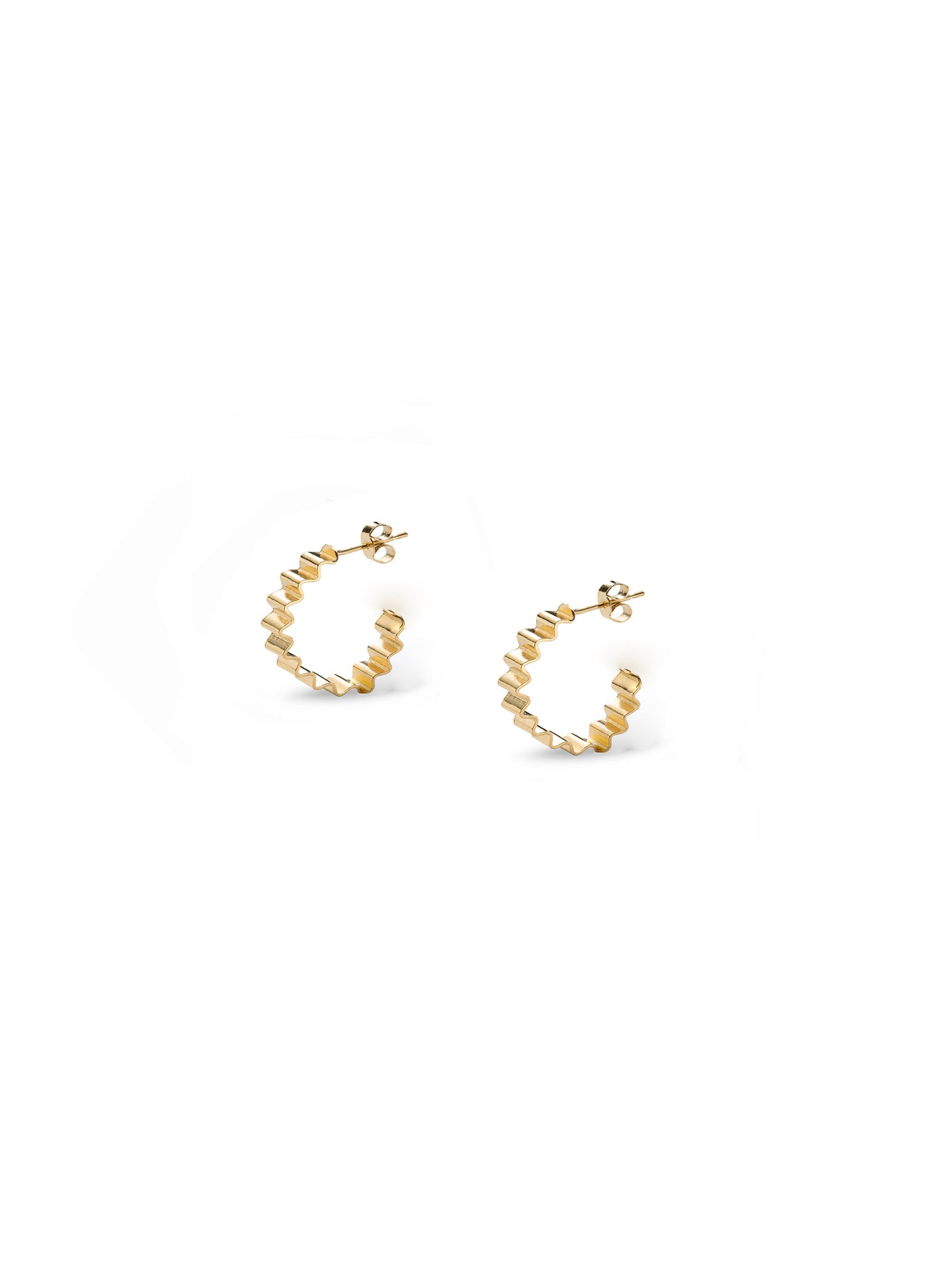 Mini Ondulée 18ct Gold Vermeil Hoop Earrings by Olivia Taylor