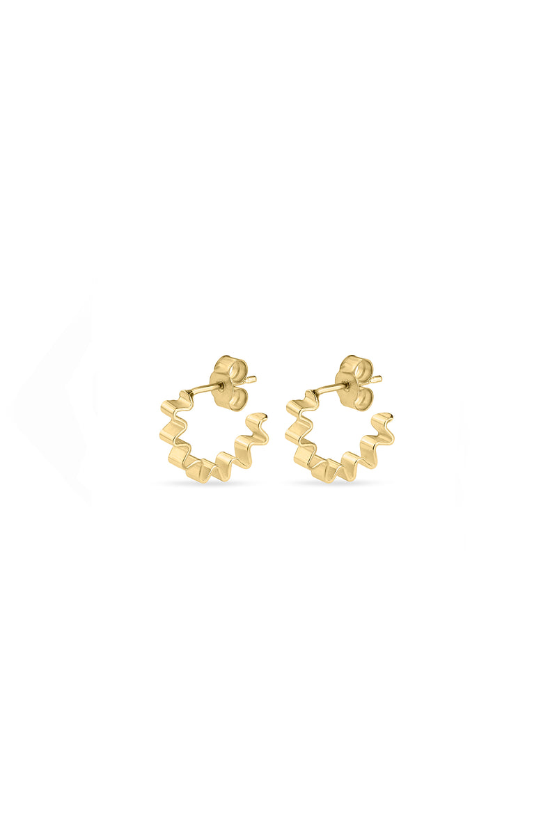 Mini Ondulée 18ct Gold Vermeil Hoop Earrings by Olivia Taylor