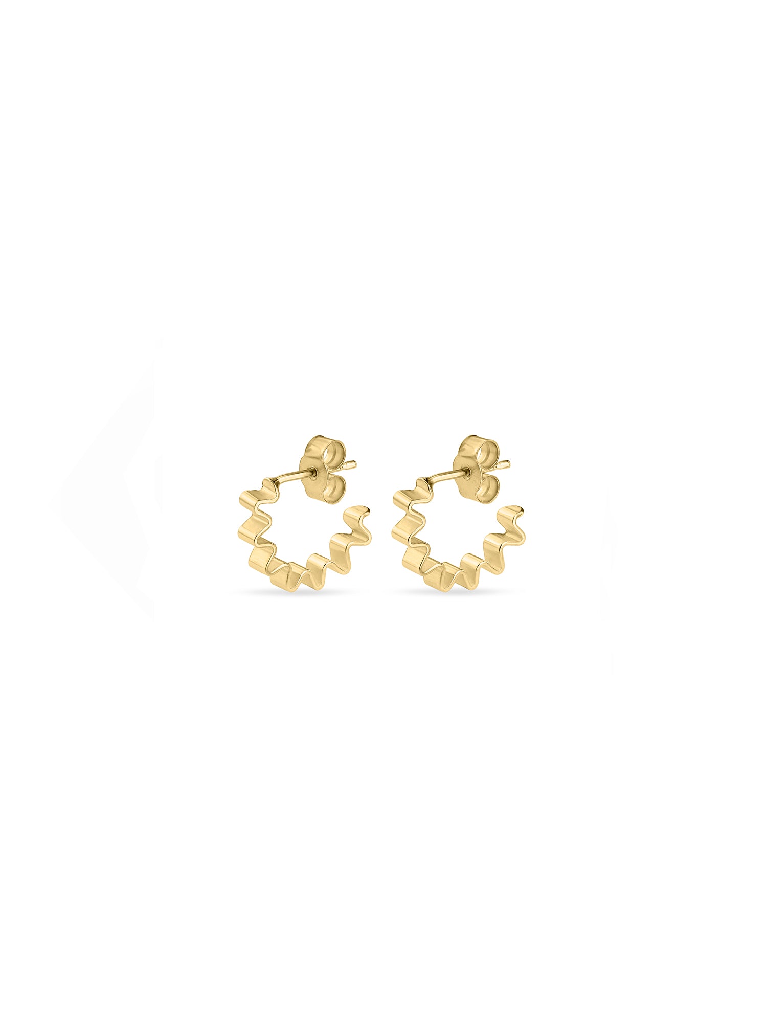 Mini Ondulée 18ct Gold Vermeil Hoop Earrings by Olivia Taylor