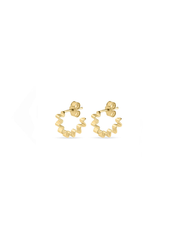 Mini Ondulée 18ct Gold Vermeil Hoop Earrings by Olivia Taylor