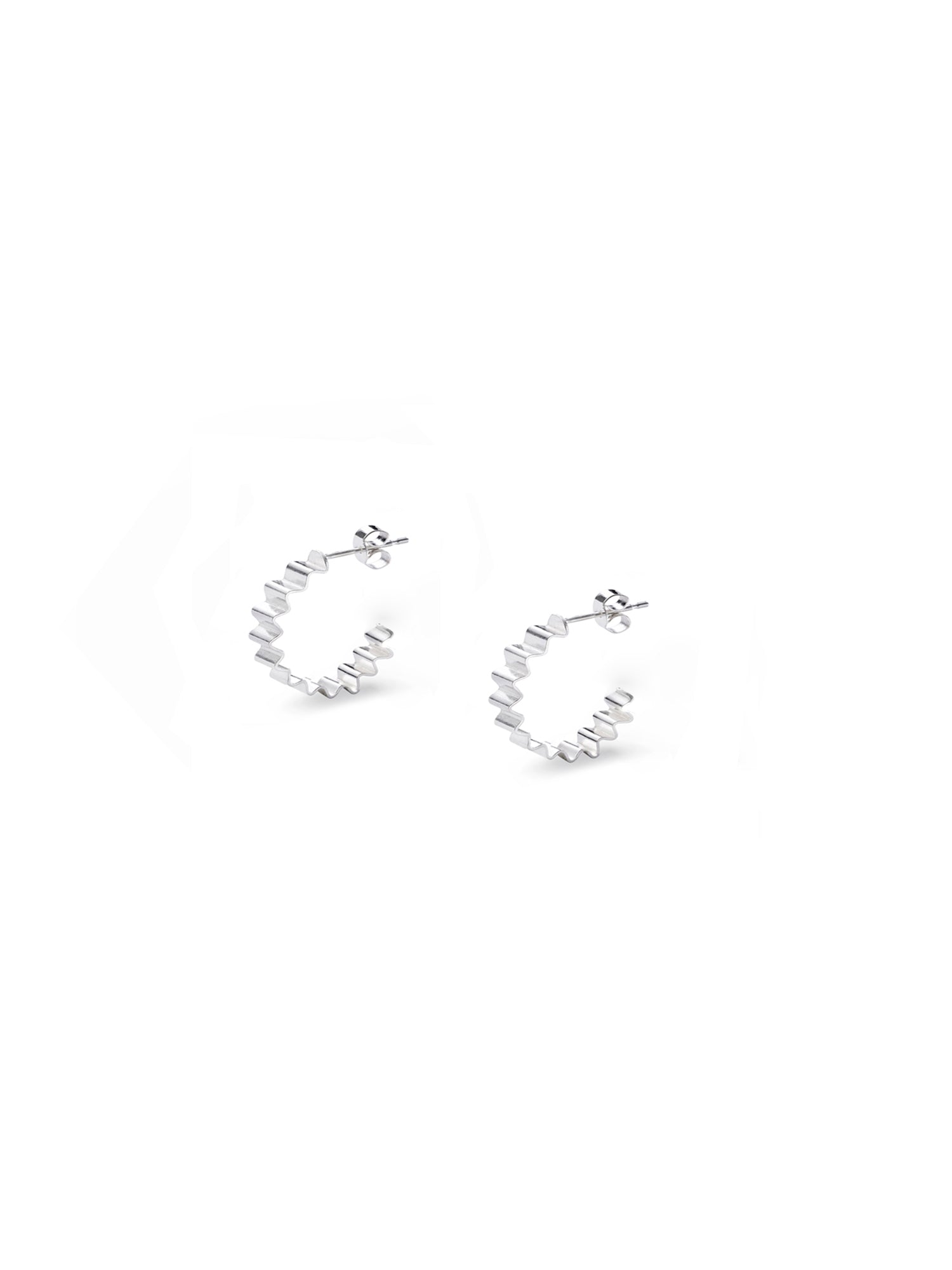 Mini Ondulée Recycled Silver Hoop Earrings by Olivia Taylor