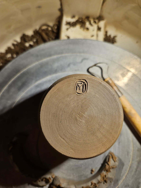 Hand-thrown Ceramic Stripe Tapered Mug by Mutai Ceramics