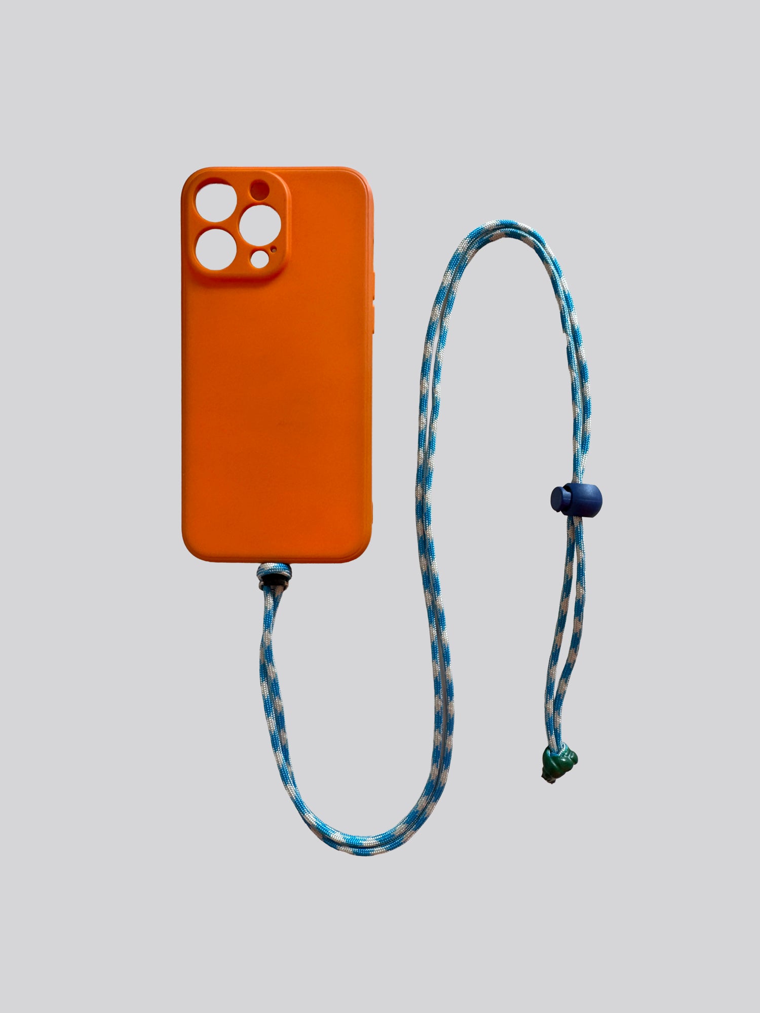 Nylon Cord Phone Strap - Blue & White