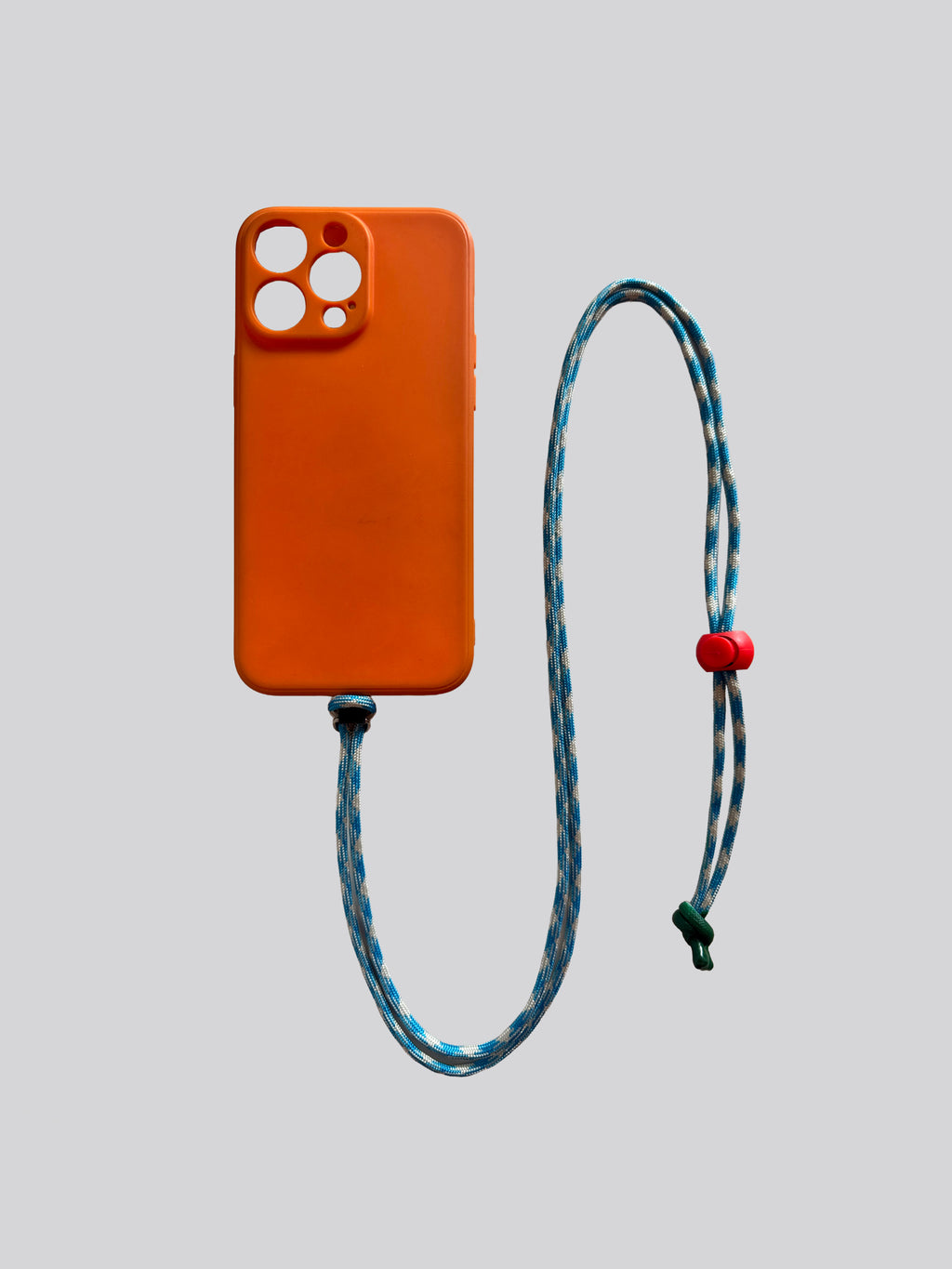 Nylon Cord Phone Strap - Blue & White