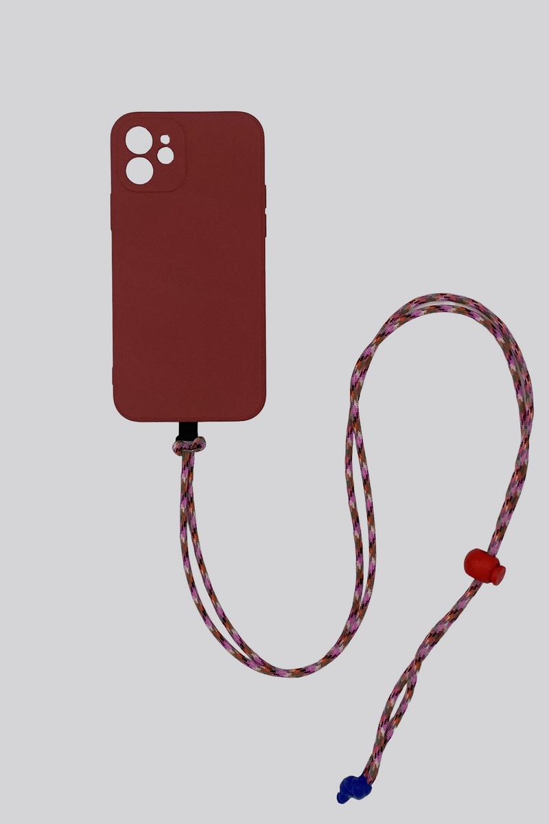 Nylon Cord Phone Strap - Multi Pink