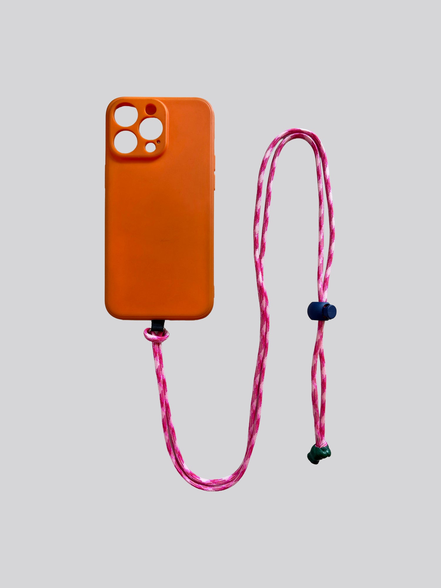 Nylon Cord Phone Strap - Pink & White