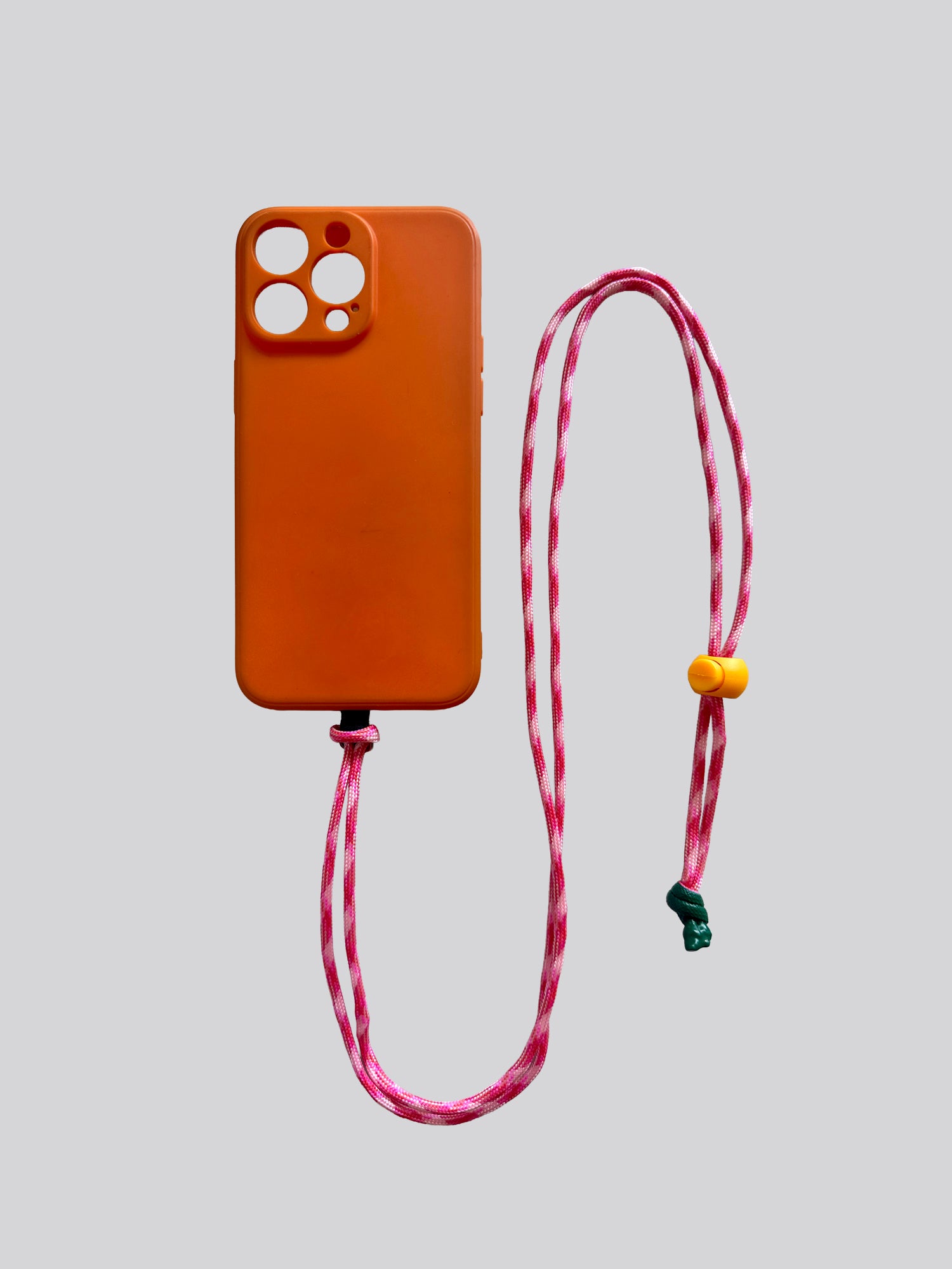 Nylon Cord Phone Strap - Pink & White