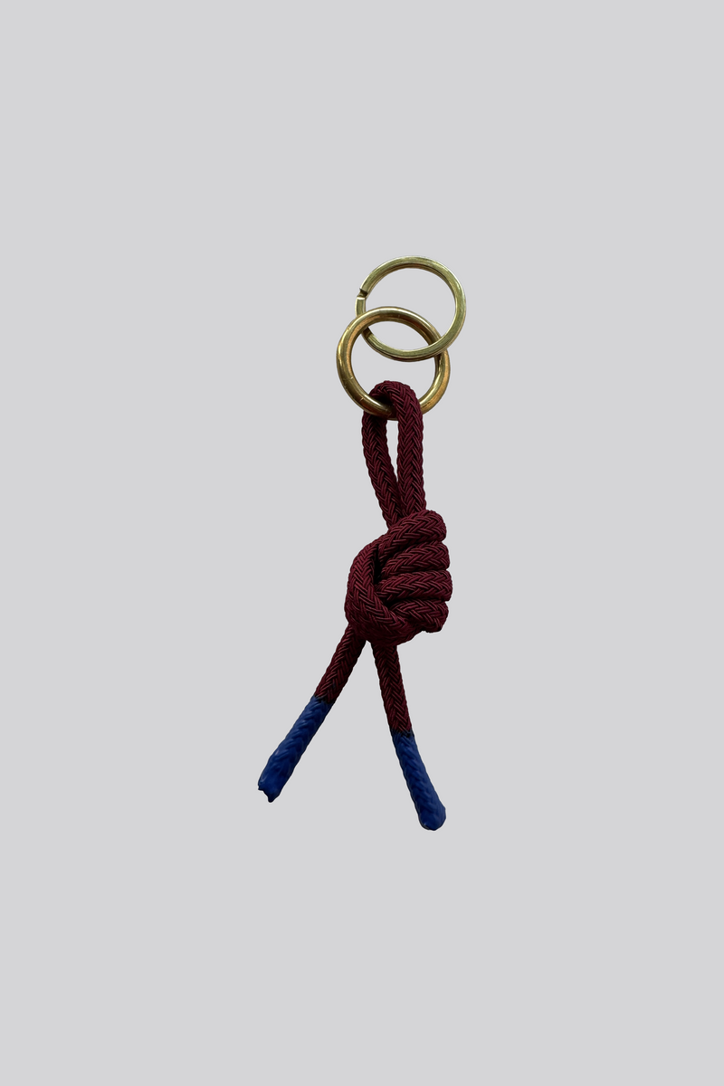 Rope Keyring - Burgundy with brass