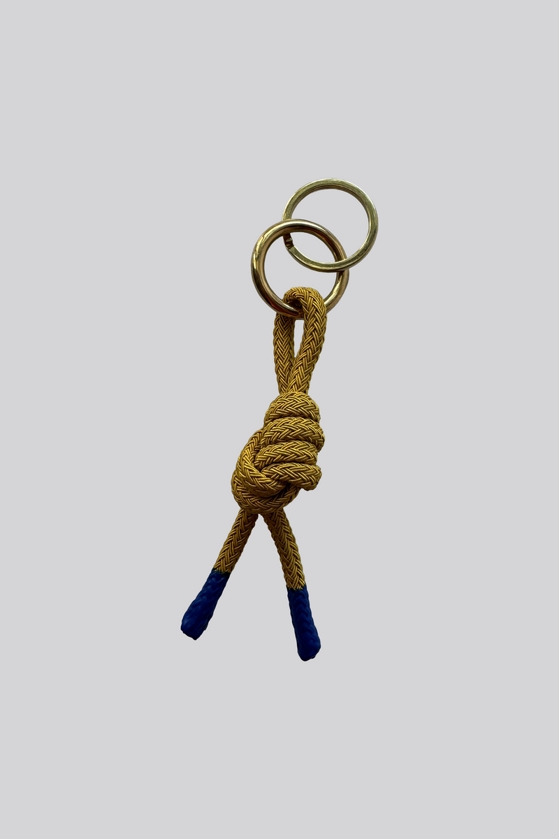 Rope Keyring - Mustard with brass