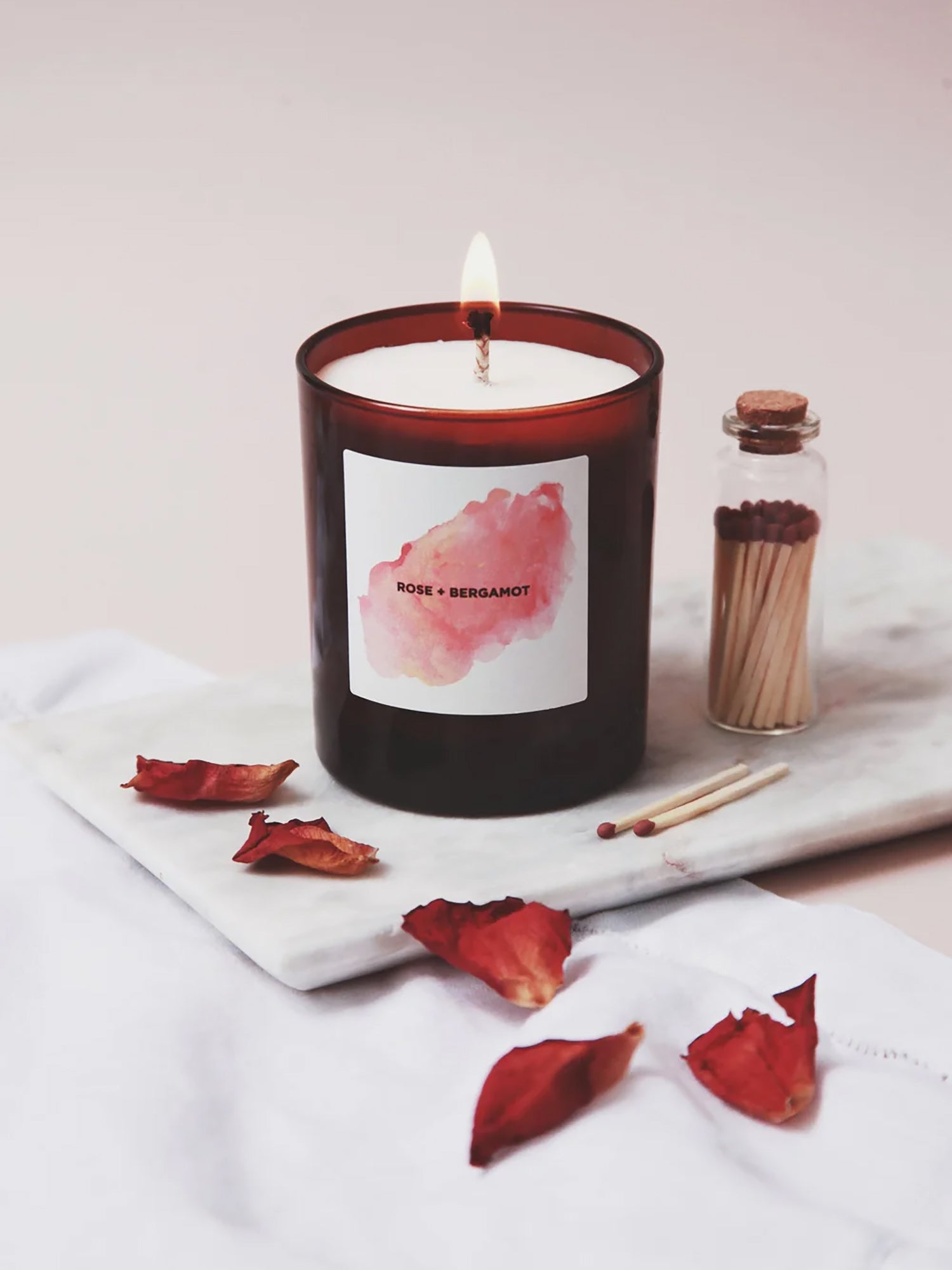Rose & Bergamot Soy Candle by Self Care Co.