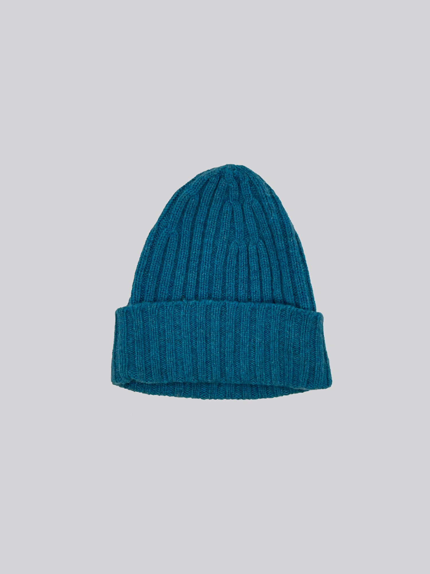 Ribbed Knit Beanie - Blue - Studio Sample