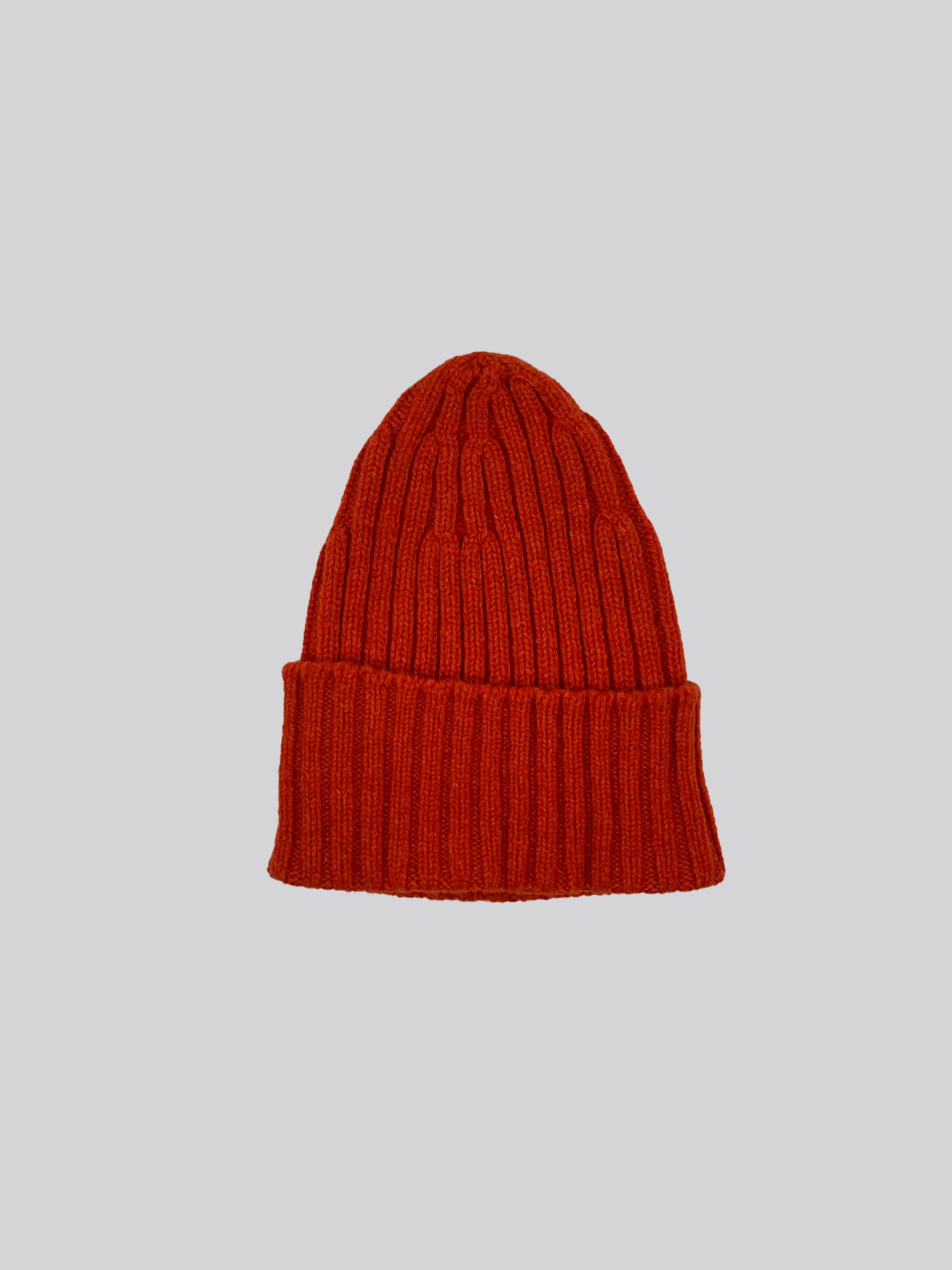 Ribbed Knit Beanie - Red - Studio Sample