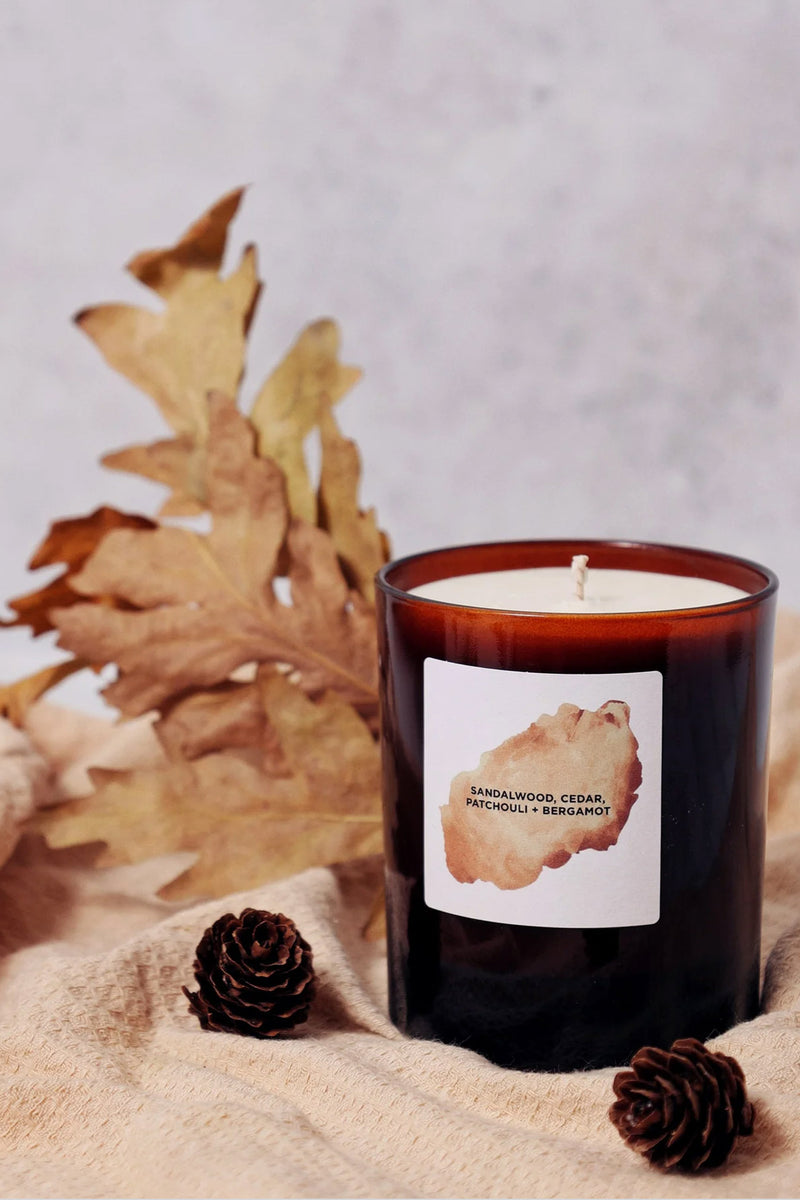 Sandalwood, Cedar, Patchouli & Bergamot Soy Candle by Self Care Co.