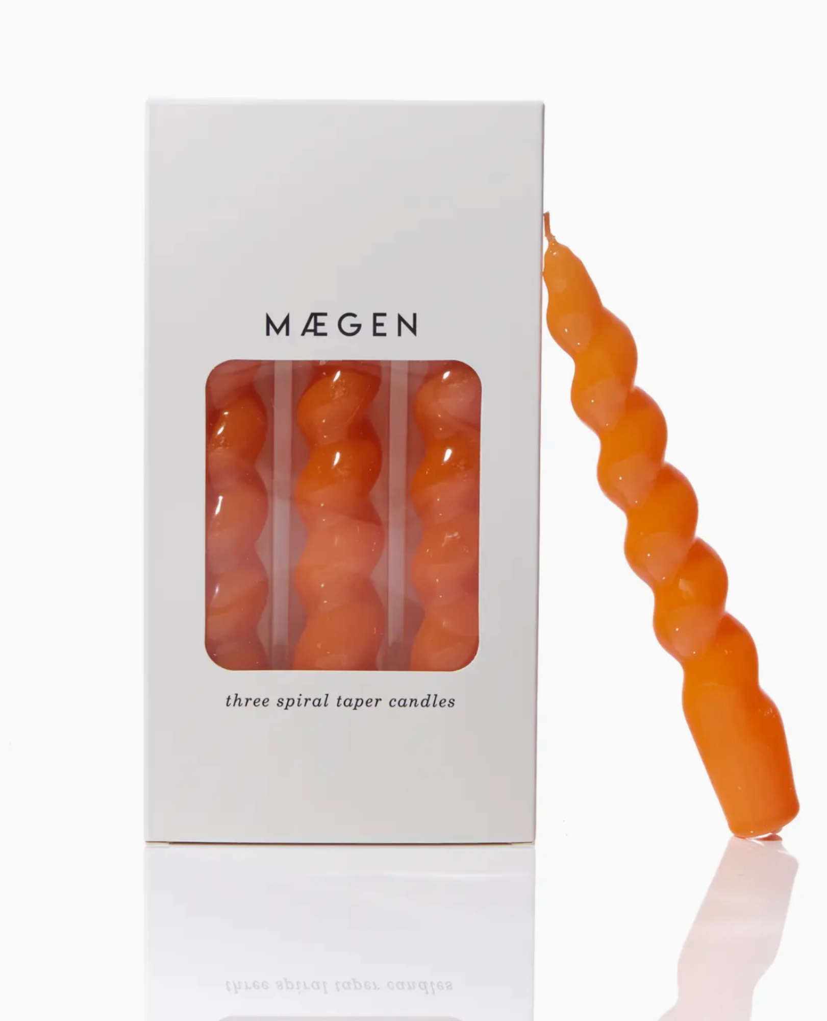 Single Spiral Taper Candle - Tangerine