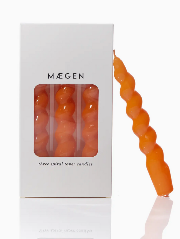 Single Spiral Taper Candle - Tangerine