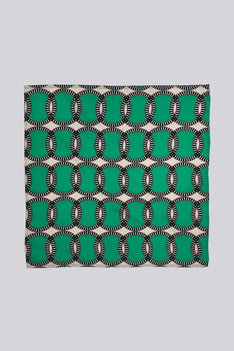 Silk Twill Scarf - Printed Green