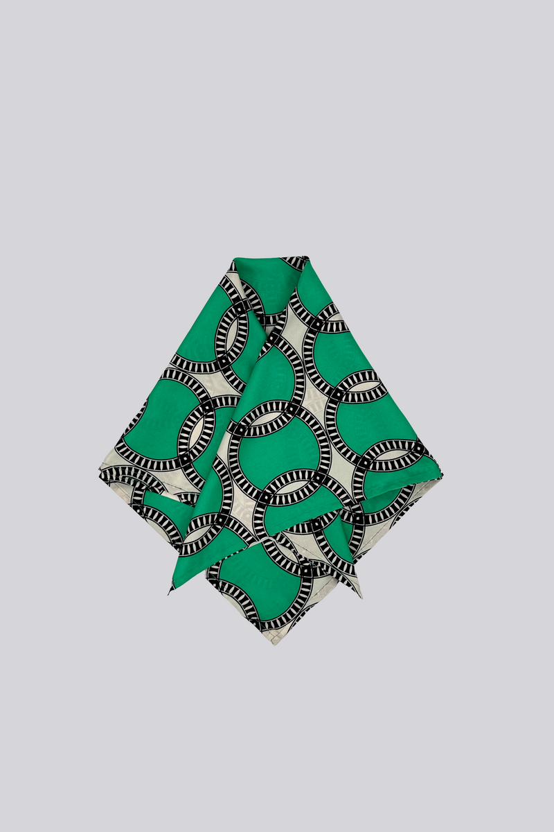 Silk Twill Scarf - Printed Green