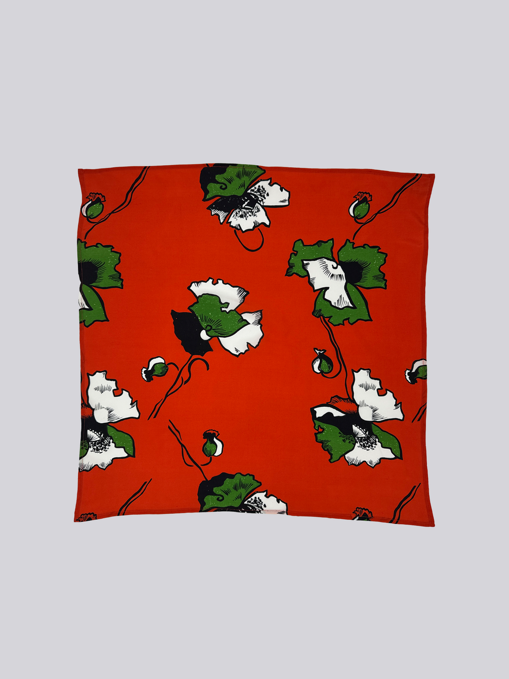 Silk Scarf - Printed Red