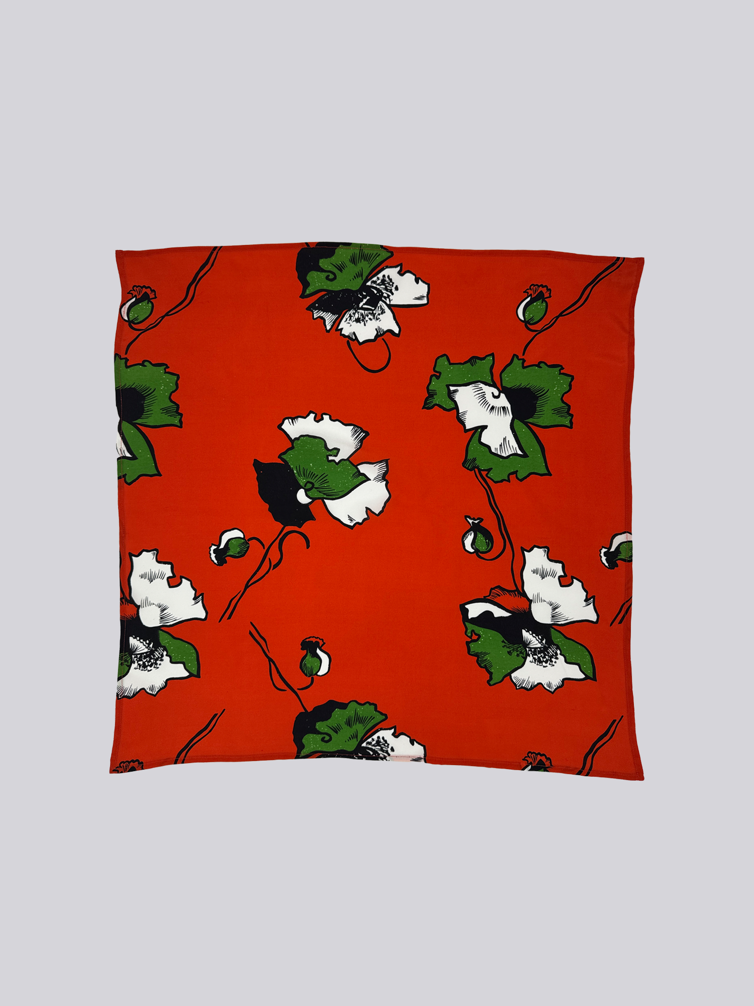 Silk Scarf - Printed Red