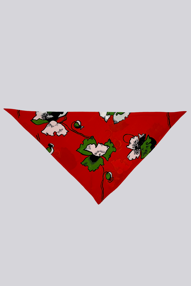 Silk Scarf - Printed Red