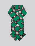 Silk Twill Long Scarf - Printed Green