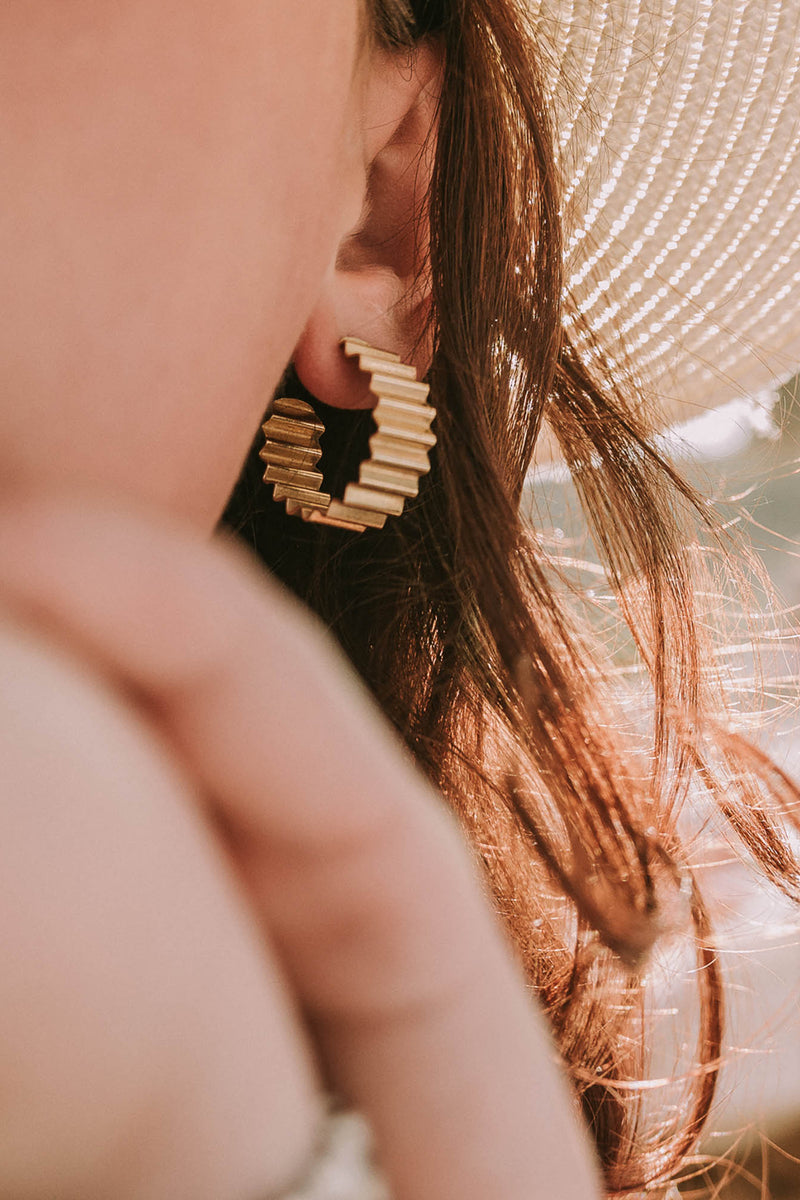 Statement Ondulée 18ct Gold Vermeil Hoops by Olivia Taylor
