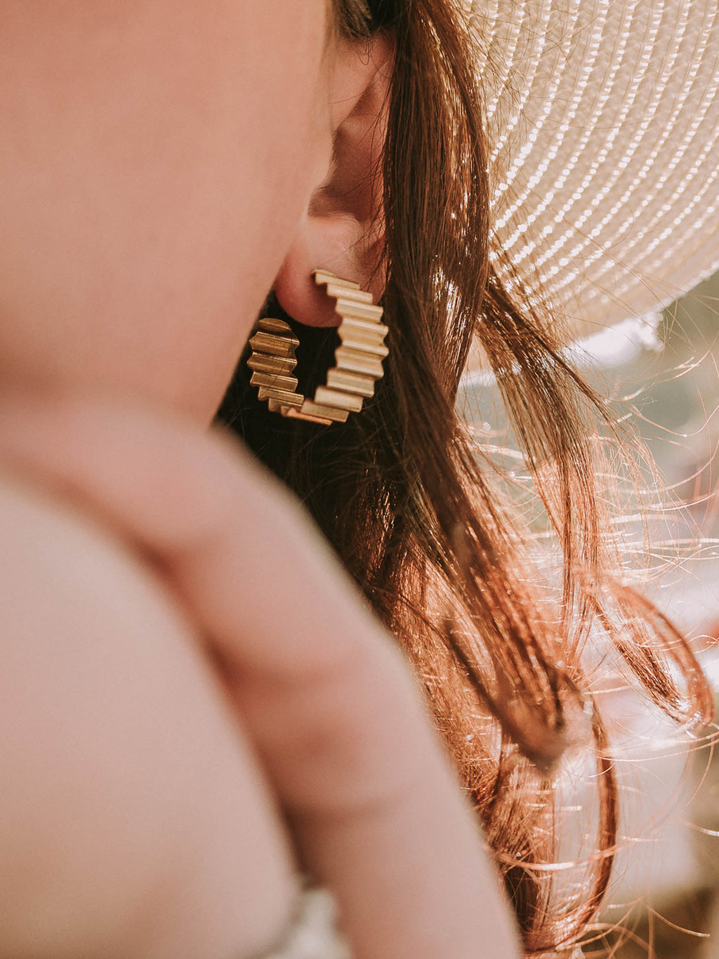 Statement Ondulée 18ct Gold Vermeil Hoops by Olivia Taylor