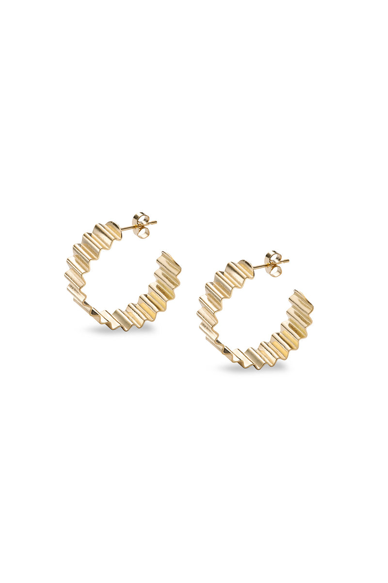 Statement Ondulée 18ct Gold Vermeil Hoops by Olivia Taylor