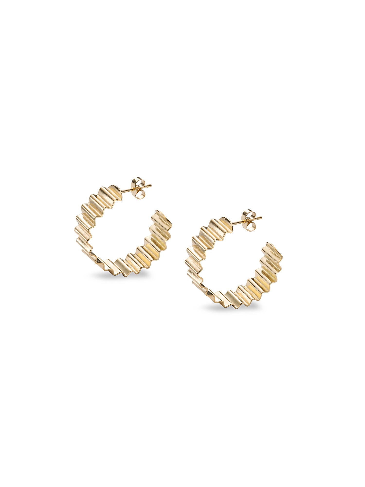 Statement Ondulée 18ct Gold Vermeil Hoops by Olivia Taylor