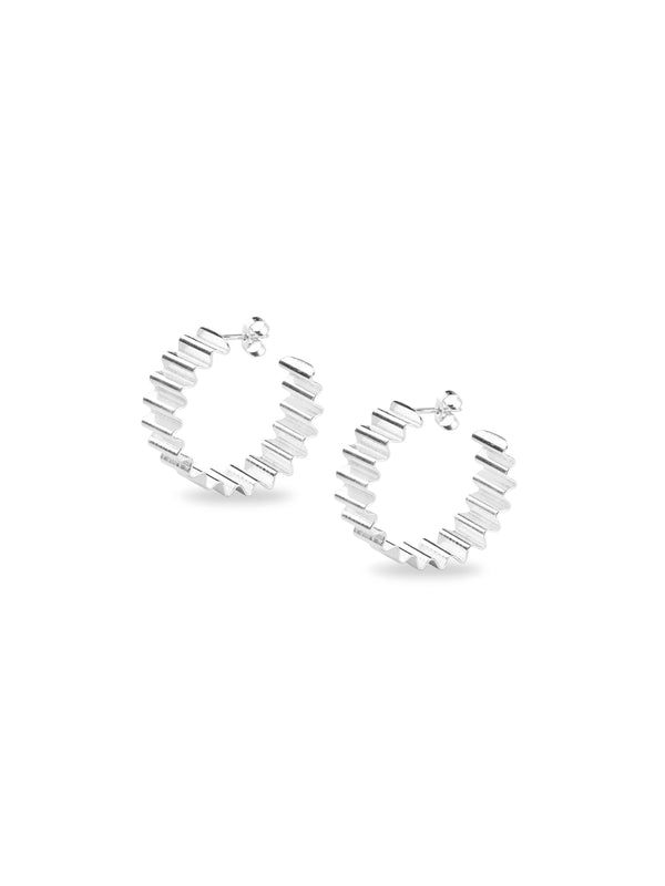 Statement Ondulée Recycled Silver Hoops by Olivia Taylor