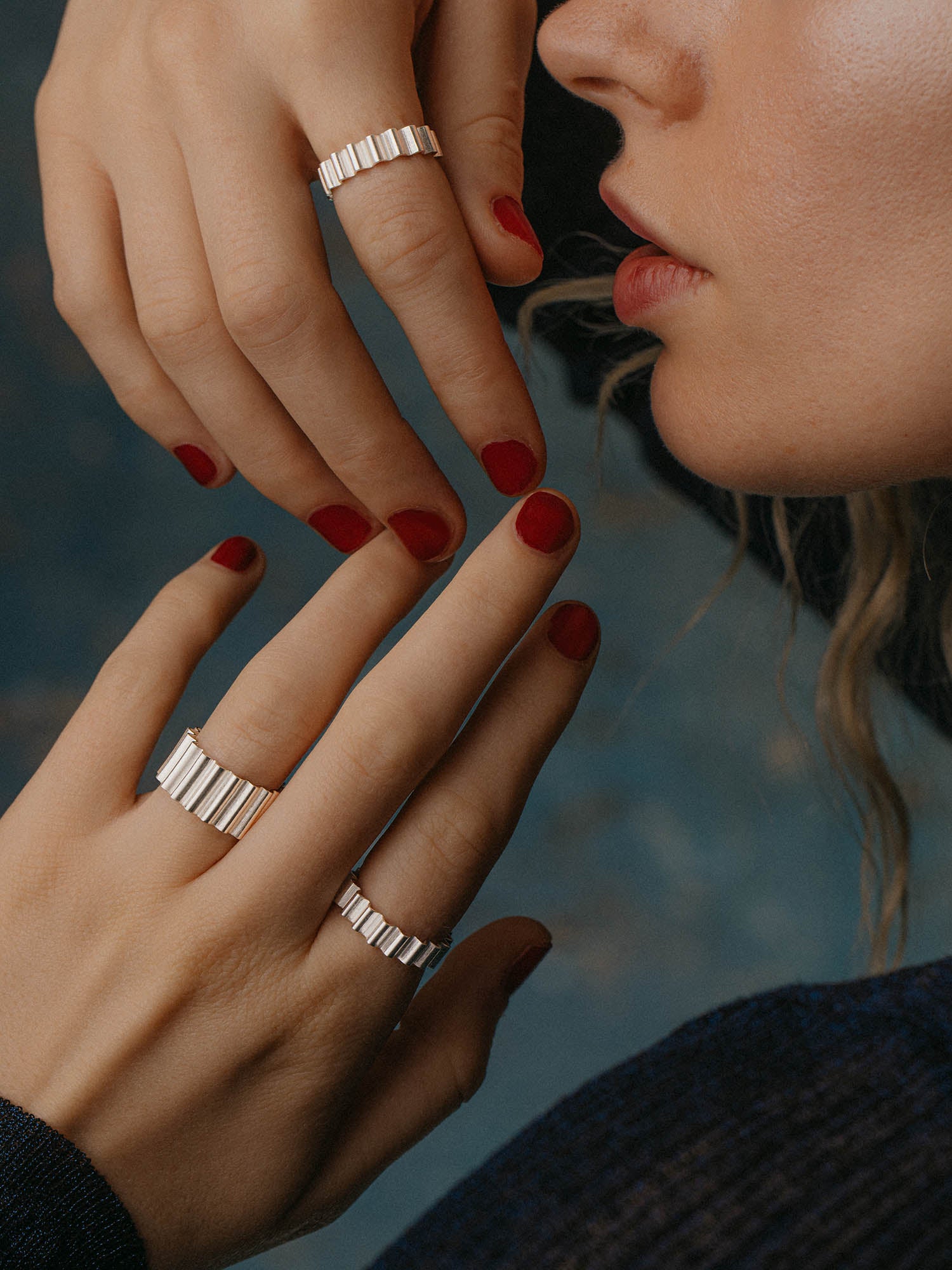 Thin Ondulée Recycled Silver Ring by Olivia Taylor