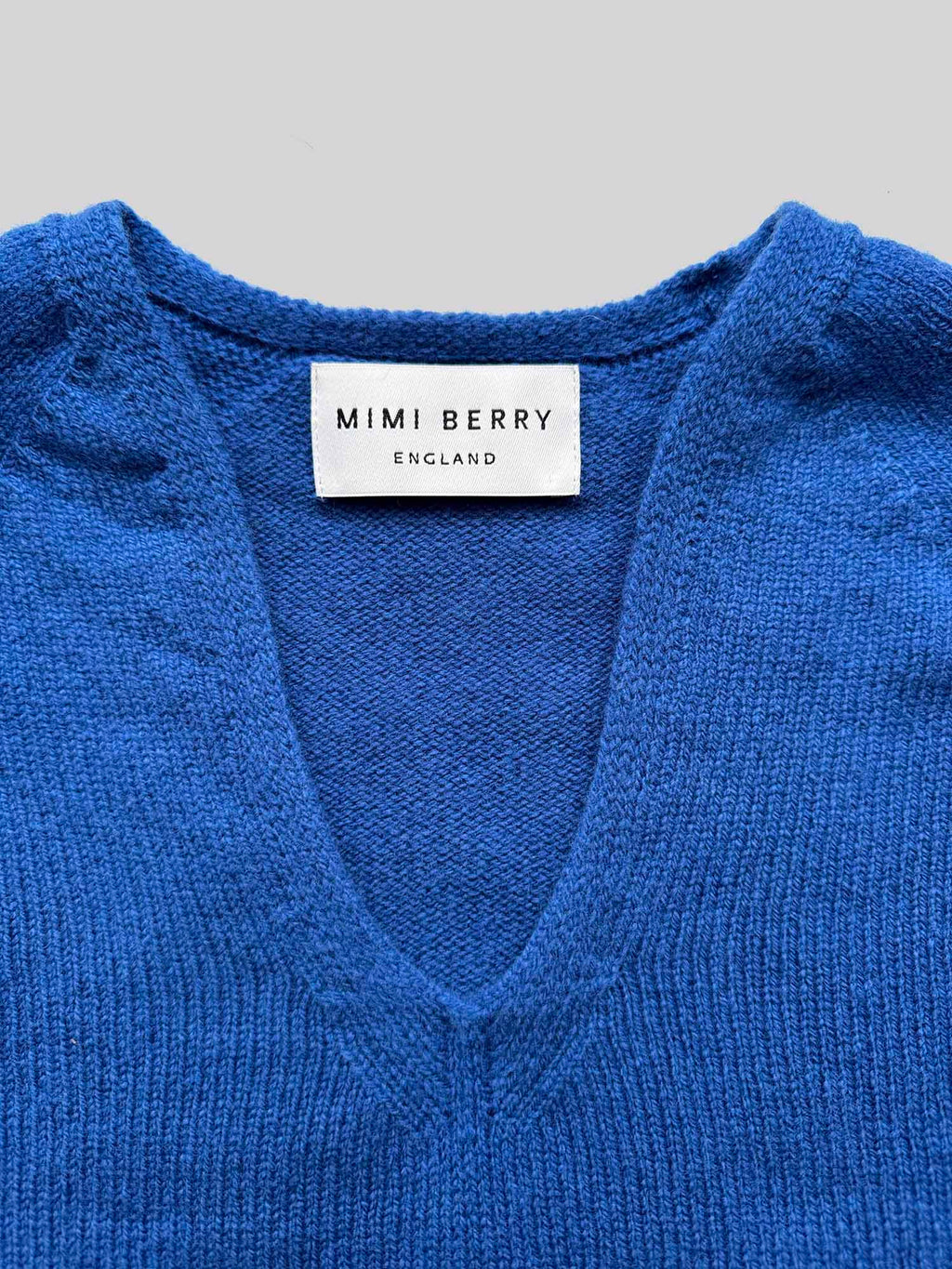 V Neck Superfine Lambswool Jumper - Cobalt