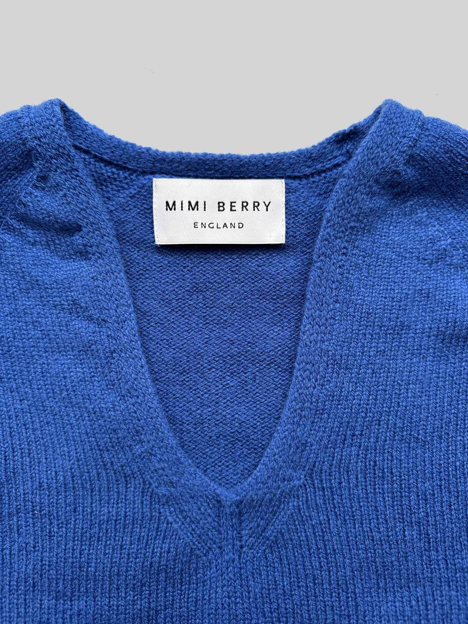V Neck Superfine Lambswool Jumper - Cobalt