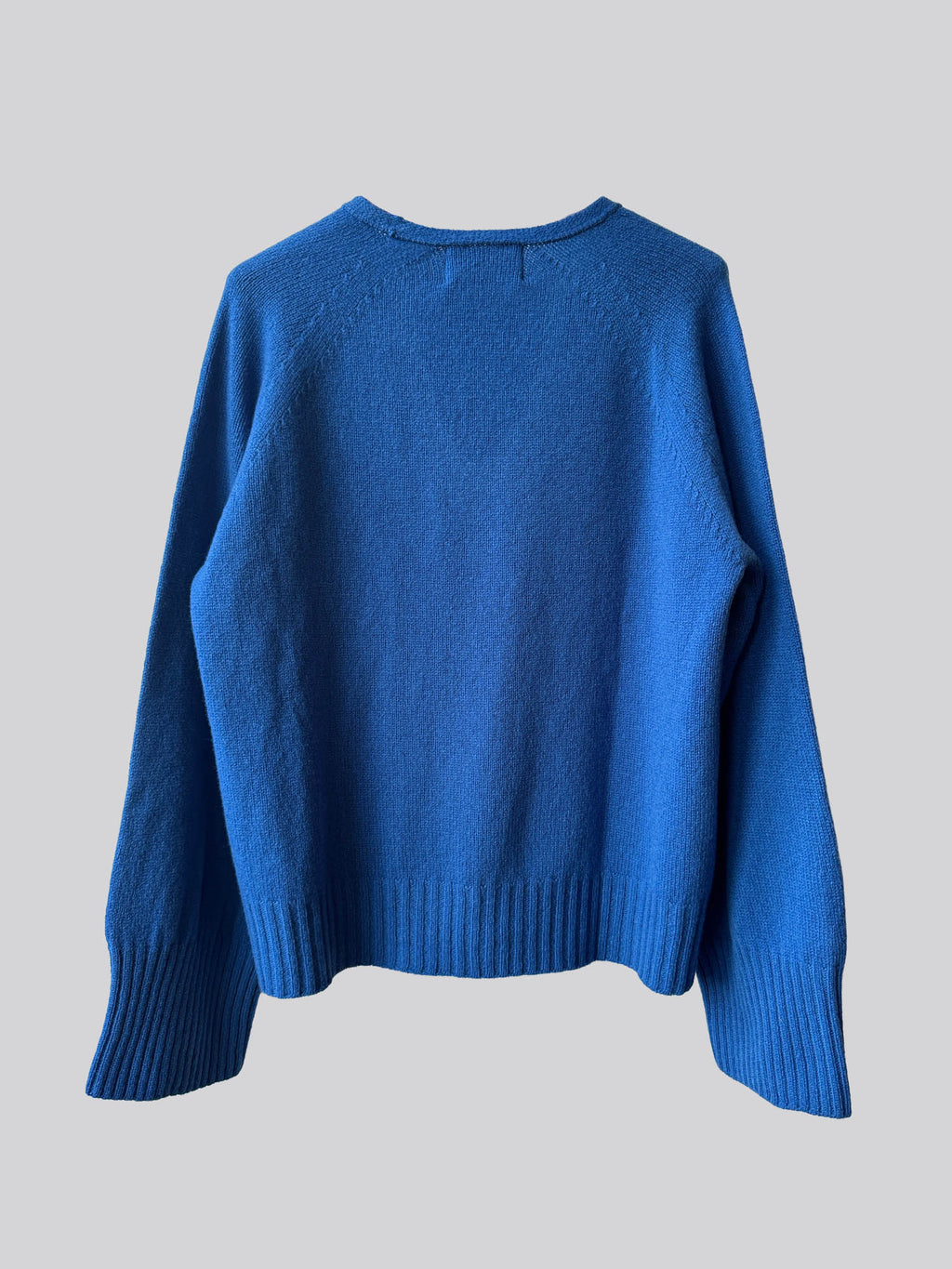V Neck Superfine Lambswool Jumper - Cobalt