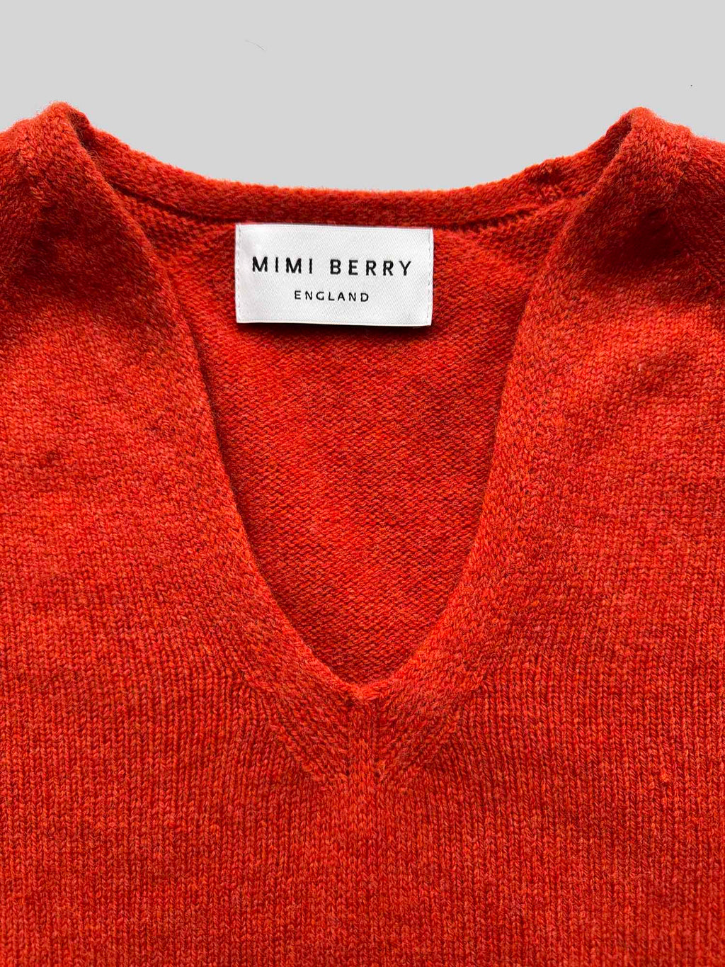 V Neck Superfine Lambswool Jumper - Furnace