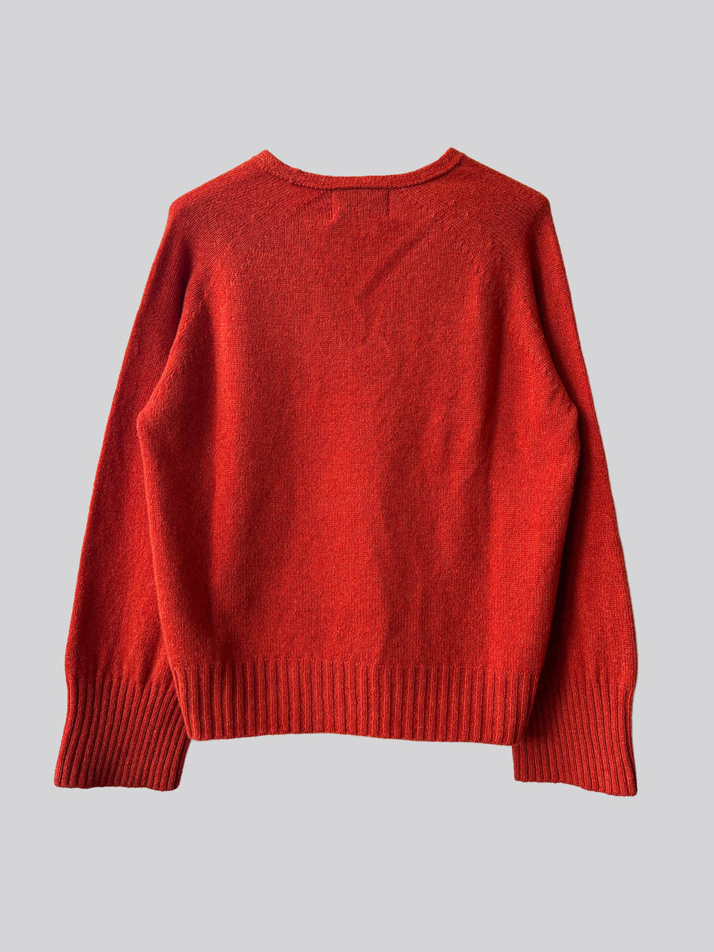 V Neck Superfine Lambswool Jumper - Furnace
