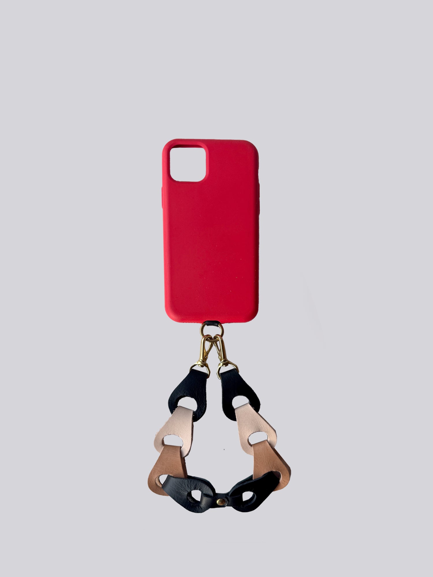 Wrist Phone Strap - Multi Tan Nude & Black