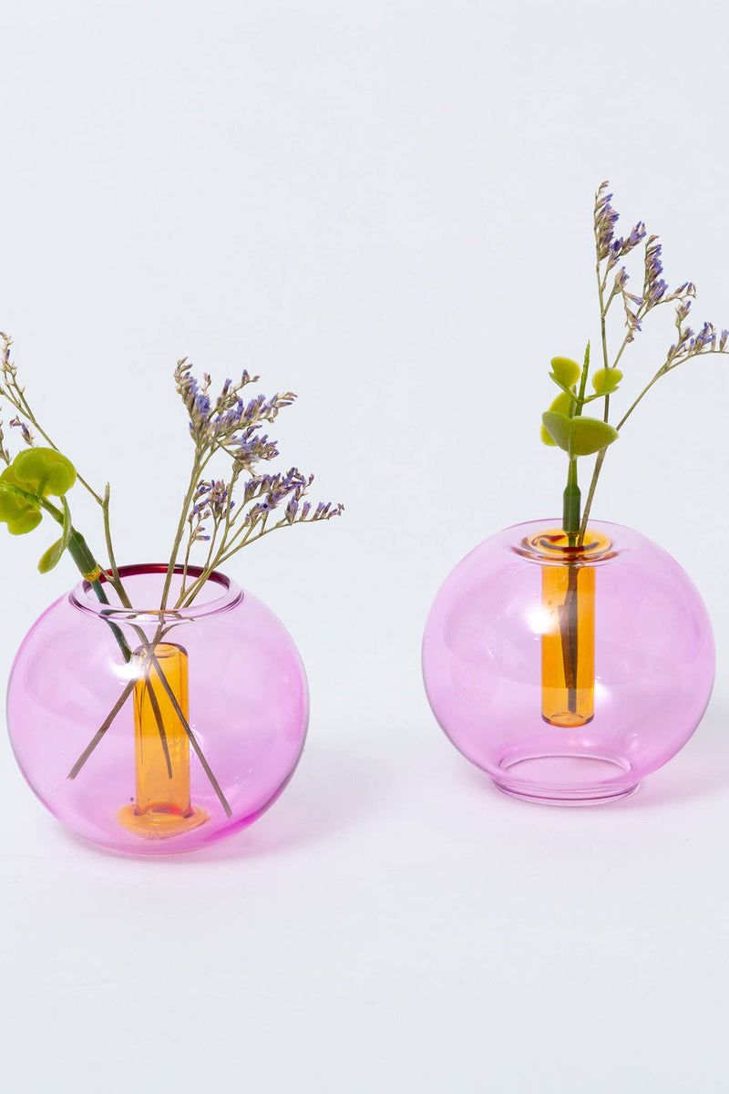 Mini Bubble Glass Vase: Lilac and Ginger