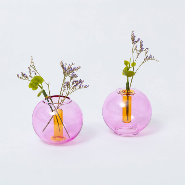 Mini Bubble Glass Vase: Lilac and Ginger