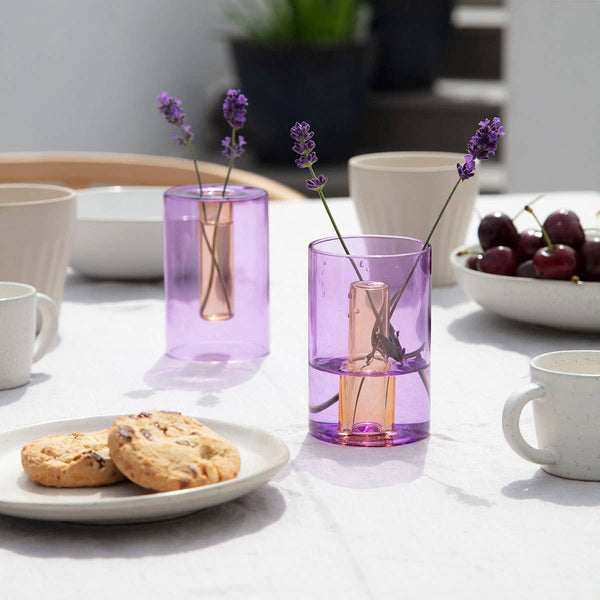 Reversible Glass Vase - Small: Mint/Violet