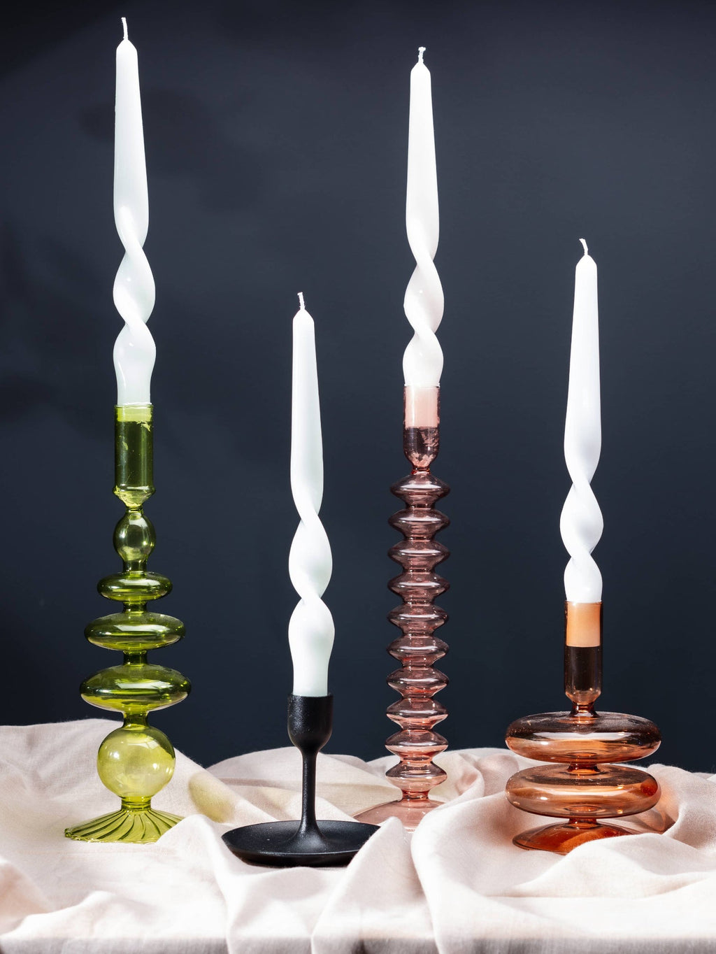 Maegen Glass Candle Holder - Pear Green