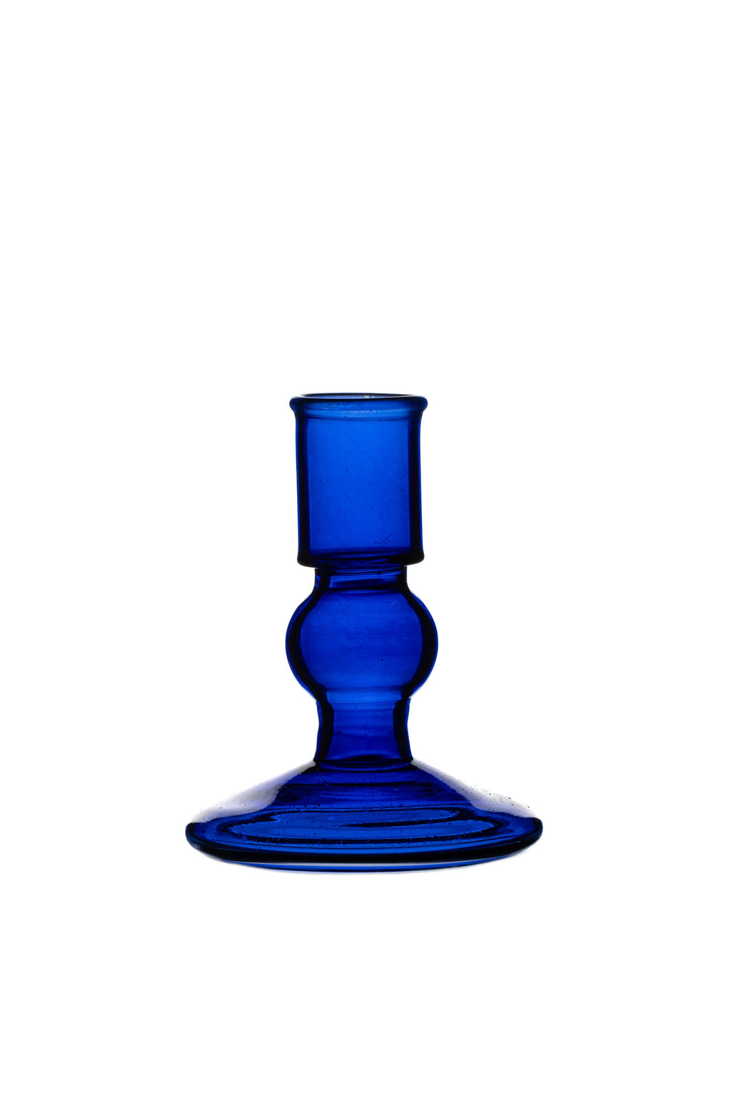 Small Blue Glass Candlestick