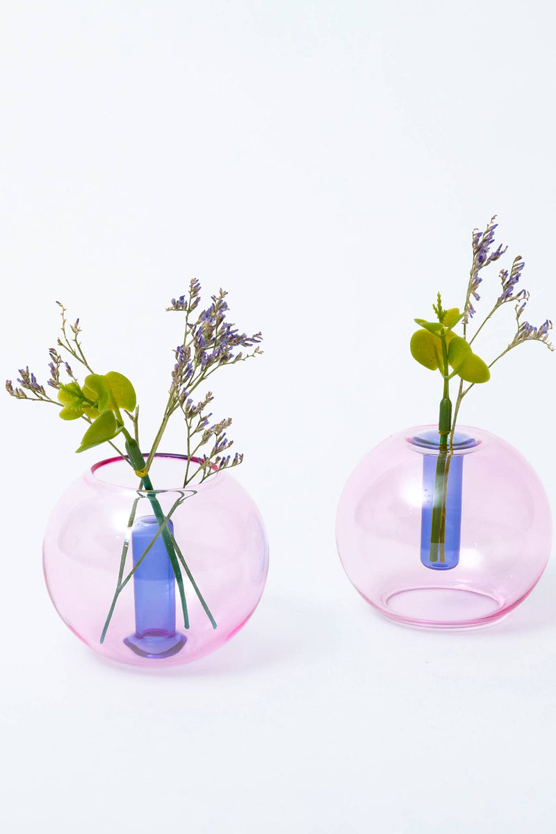 Mini Bubble Glass Vase: Lilac and Ginger