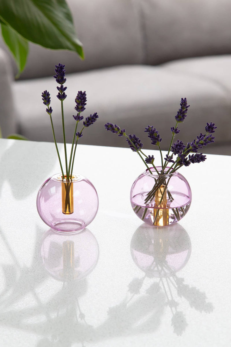 Mini Bubble Glass Vase: Lilac and Ginger