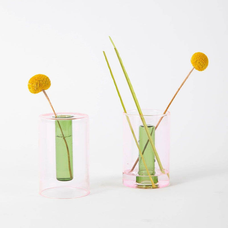 Reversible Glass Vase - Small: Mint/Violet