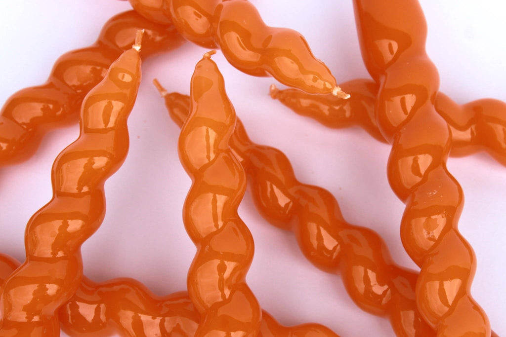Single Spiral Taper Candle - Tangerine