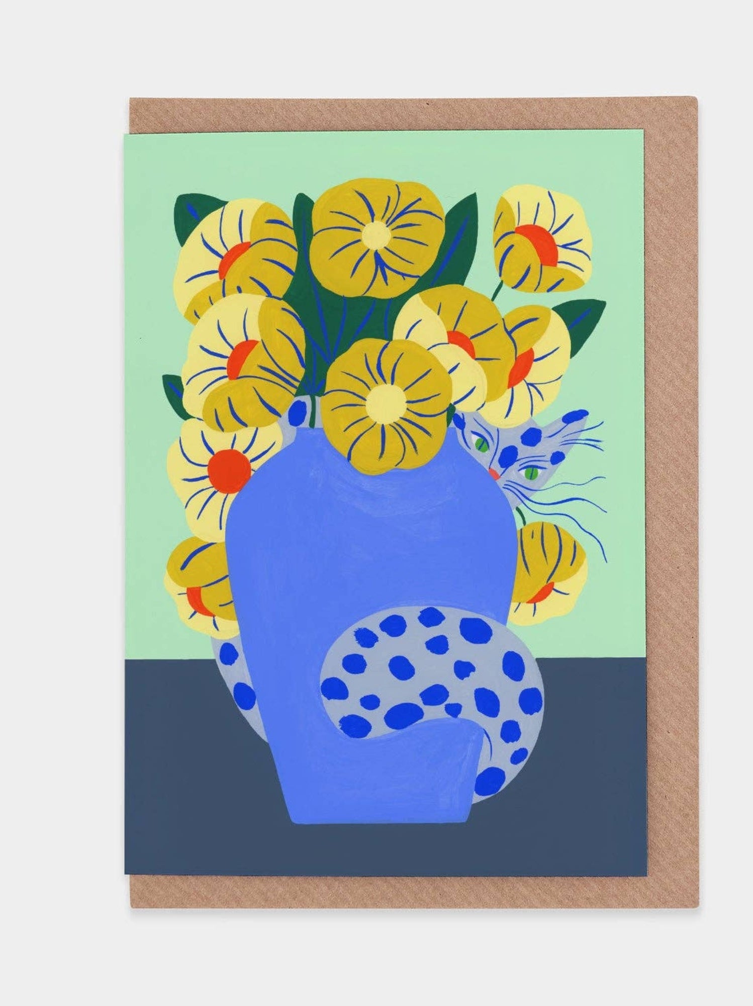 Hidden Cat Greetings Card by Agathe Singer